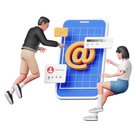 Email App Design 3D Illustration