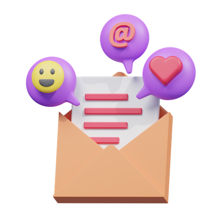 Email avec emoji  3D Icon