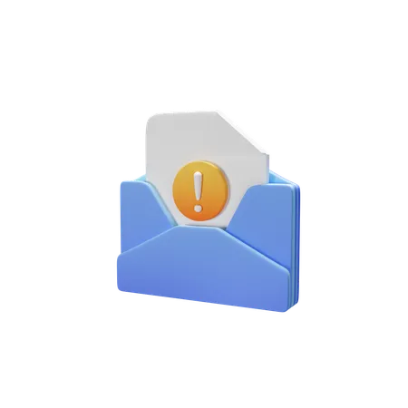 E-mail de aviso  3D Icon