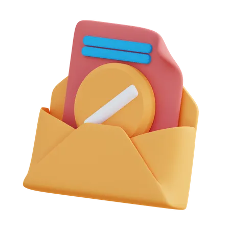 E-mail de aviso  3D Icon