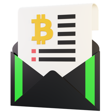 E-mail bitcoin  3D Illustration
