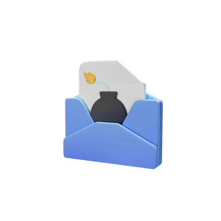 3 D Email Containing Bomb 3D Icon