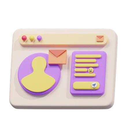 Email contact  3D Icon