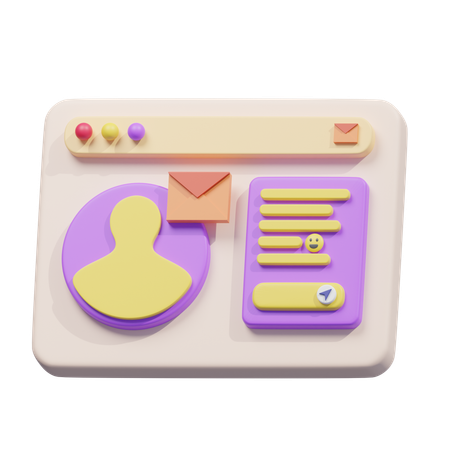 Email contact  3D Icon