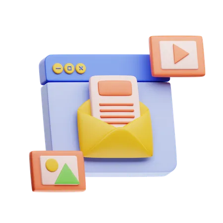 Conteúdo de e-mail  3D Icon
