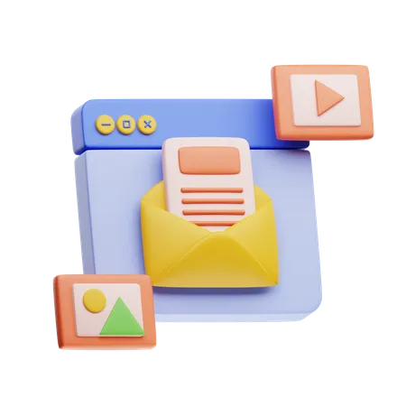 Email Content  3D Icon