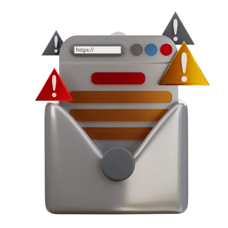 E Mail 3 D Contendo Icone De Alerta De Manutencao 3D Icon