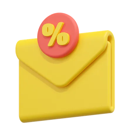 E-mail de desconto  3D Icon