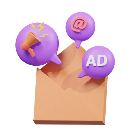 Diffusion par courrier électronique  3D Icon