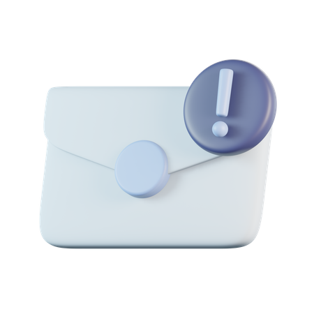 Email Exclamation  3D Icon