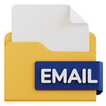 3 D Email File Extension Folder 3D Icon