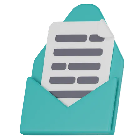 Email Document Icon Correspondence And Office Workflow With This Iconic Email Document 3 D Render Illustration 3D Icon