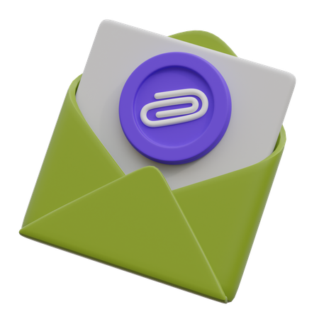 Email File Attachment  3D Icon