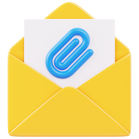 Email File Attachment  3D Icon