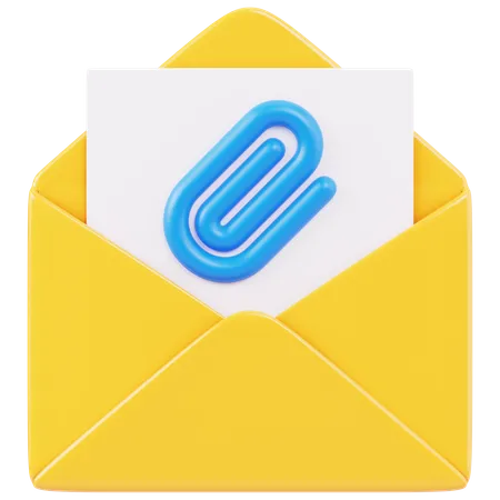 Email File Attachment  3D Icon