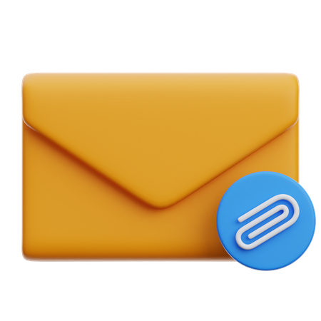 Email File Attachment  3D Icon