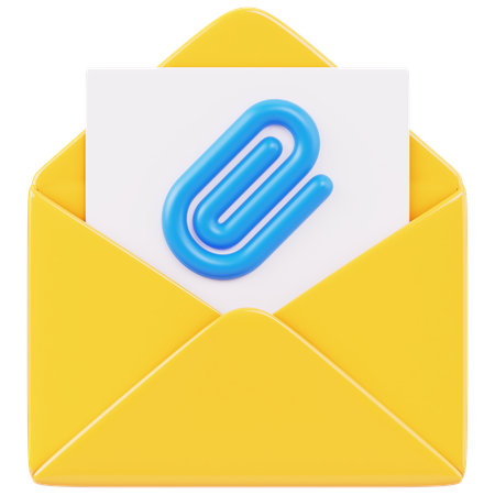 Email File Attachment  3D Icon