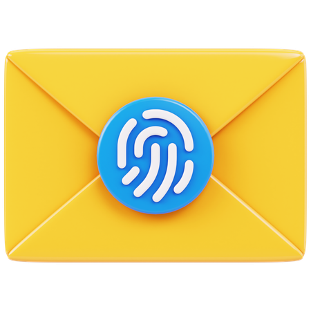 Email Fingerprint Security  3D Icon