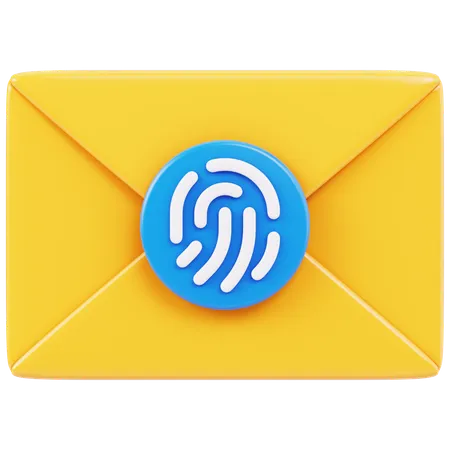 Email Fingerprint Security  3D Icon