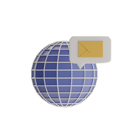 Courrier électronique mondial  3D Icon