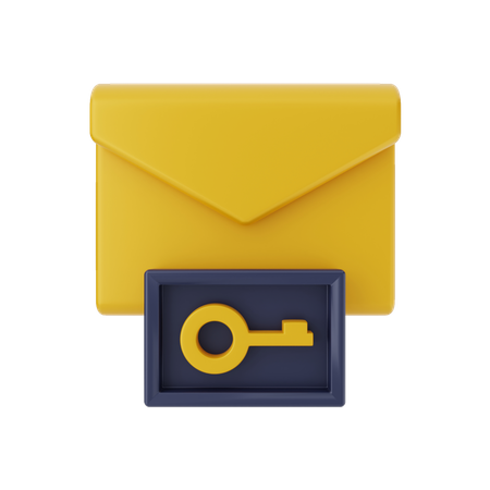Email Key 3D Illustration