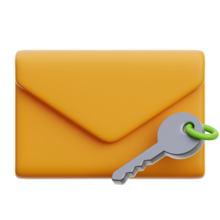 Email Key Protection  3D Icon