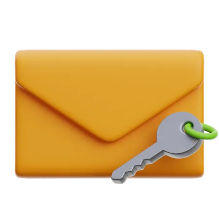 Email Key Protection  3D Icon