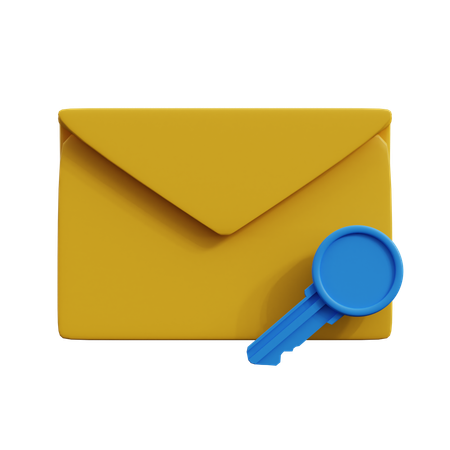 Email Key Protection  3D Icon