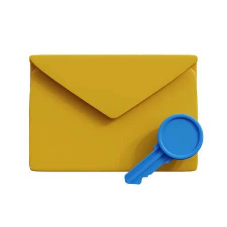 Email Key Protection  3D Icon