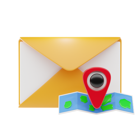 Email Location  3D Icon