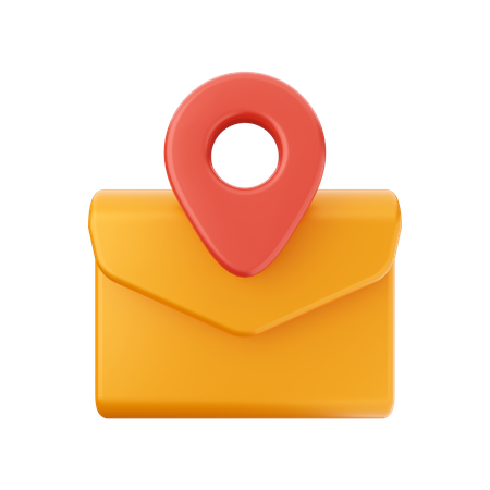 Email Location  3D Illustration