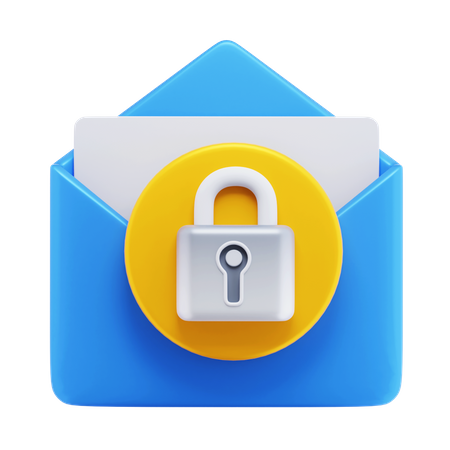 Email Lock Security  3D Icon
