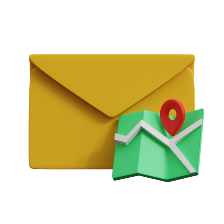 Email Map  3D Icon