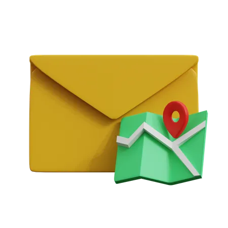 Email Map  3D Icon