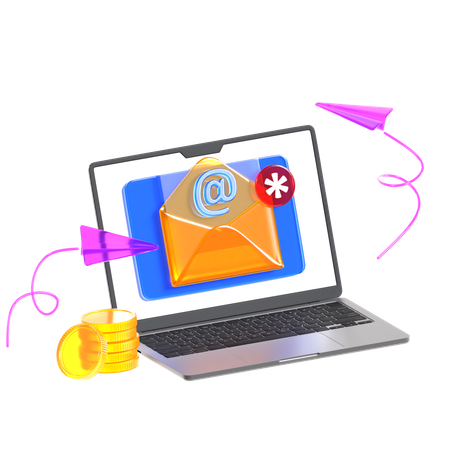 Email marketing  3D Illustration