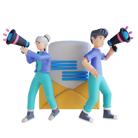 Email marketing  3D Illustration