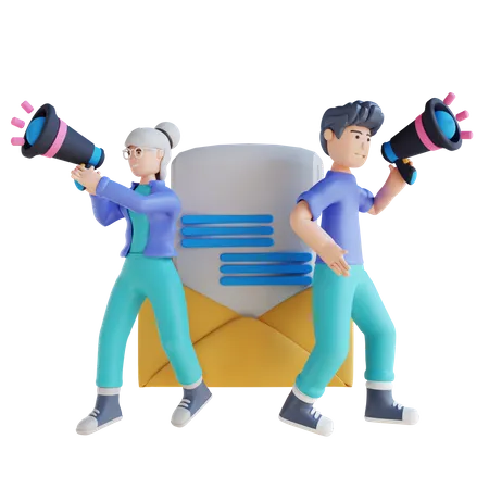 Email marketing  3D Illustration