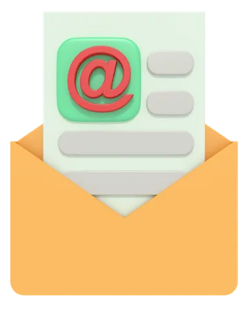 3 D Icon Of Email Marketing 3D Icon