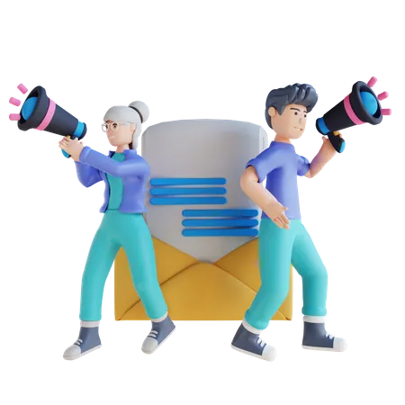 Email marketing 3D Illustration