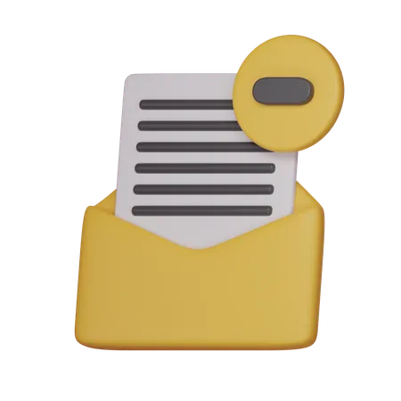 Email MINUS  3D Icon