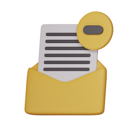 Email moins  3D Icon