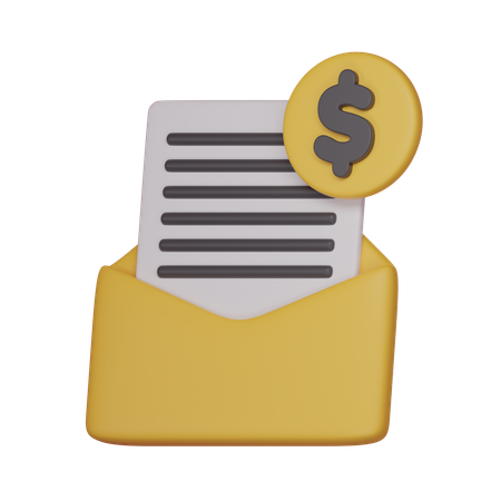 Email Money  3D Icon
