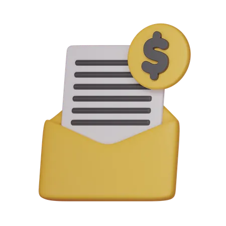 Email Money  3D Icon