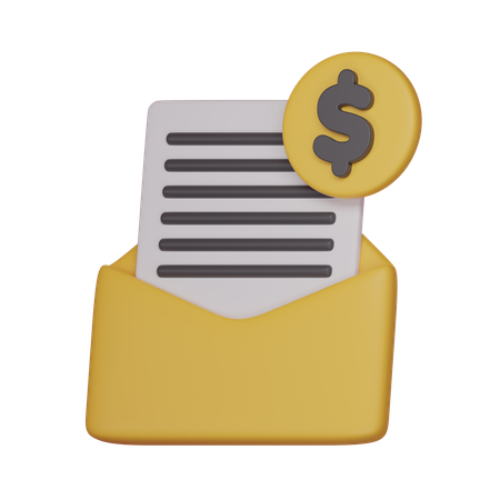 Email Money  3D Icon