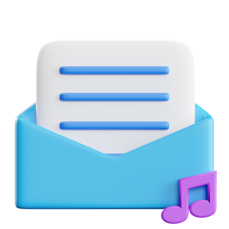 E-mail de música  3D Icon