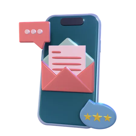 Stay In The Loop With This 3 D Smartphone Email Notification Illustration 3D Icon