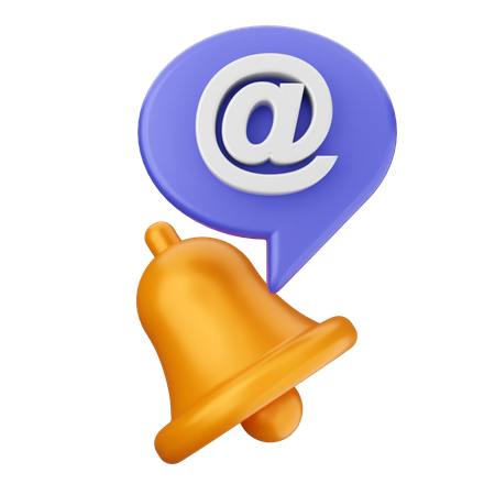 Email Notification Bell  3D Icon