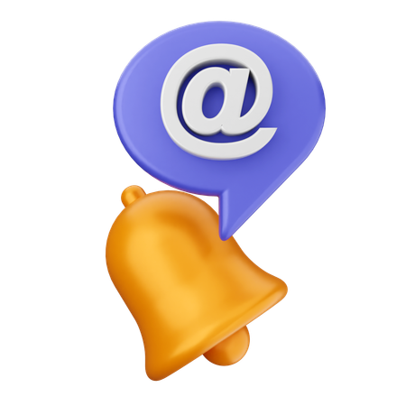 Email Notification Bell  3D Icon