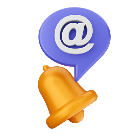 Email Notification Bell  3D Icon