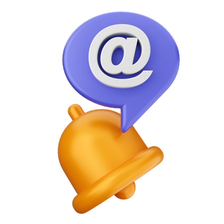 Email Notification Bell  3D Icon